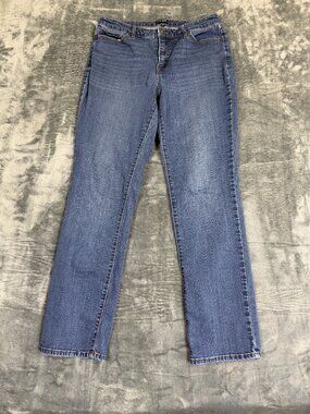 Chaps Womens Straight Leg Denim Jeans Size 10 Medium Wash